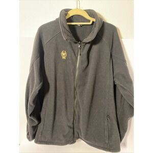 Lands' End‎ Jacket Mens 2XL Black Fleece Full Zip Outdoor Layer Pockets O1
